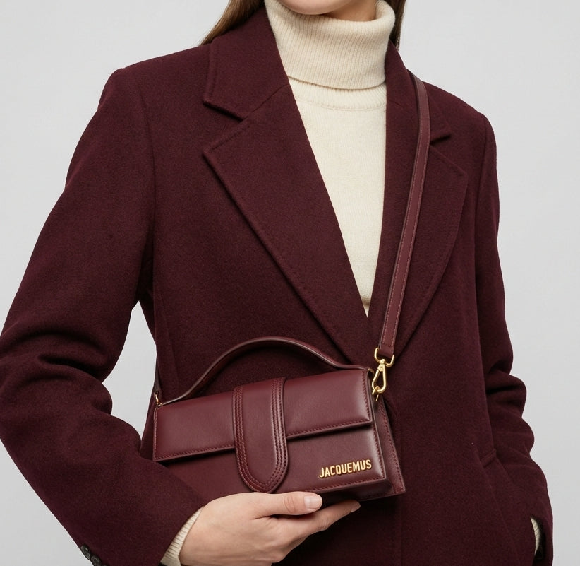 Borsa Jacquemus Grand Bambino Bordeaux