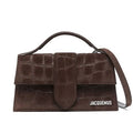 Borsa Jacquemus Grand Bambino Croco/Marrone