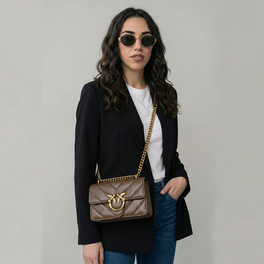 Borsa Pinko Love Bag Marrone
